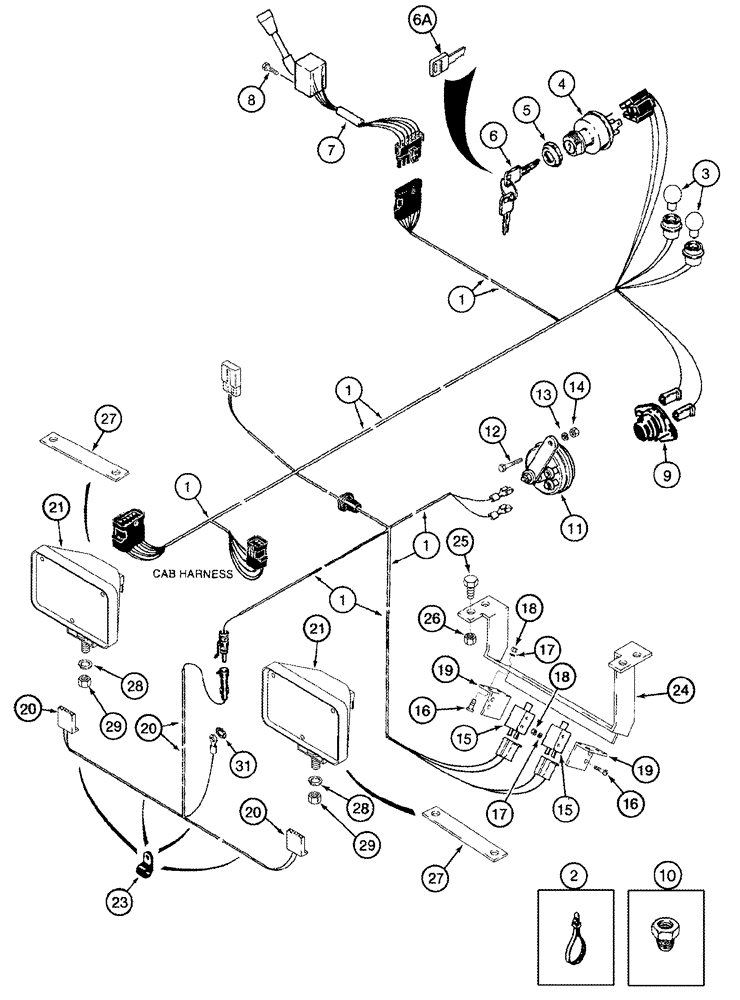 Схема запчастей Case IH 2555 - (04-02) - HARNESS - STEERING CONSOLE AND PLATFORM (06) - ELECTRICAL SYSTEMS