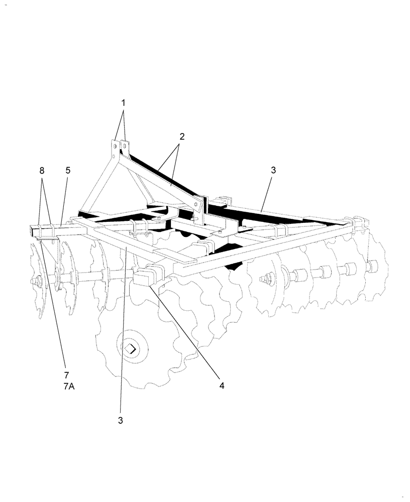 Схема запчастей Case IH WORK EZ 78DC - (002) - STANDARD DISC TANDEM DISC HARROW (75) - SOIL PREPARATION