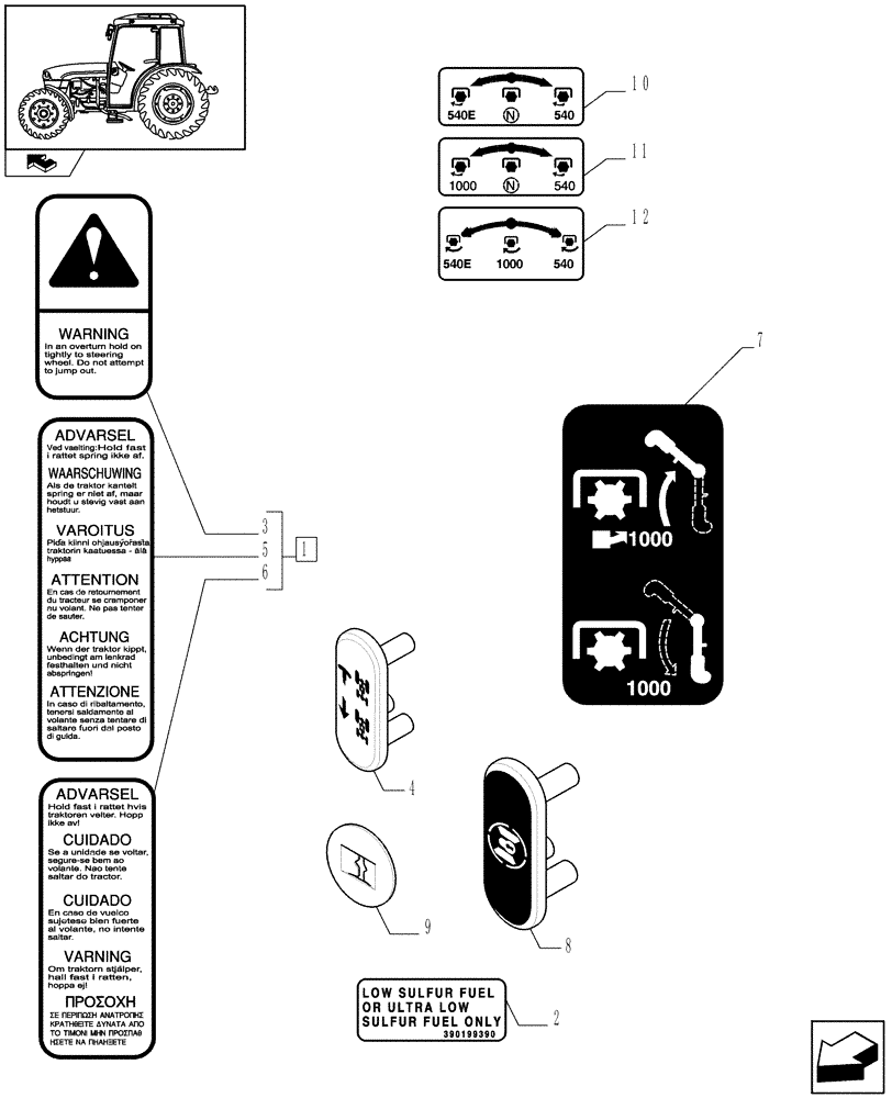 Схема запчастей Case IH FARMALL 65C - (1.98.0[04]) - DECALS - C6624 (13) - DECALS