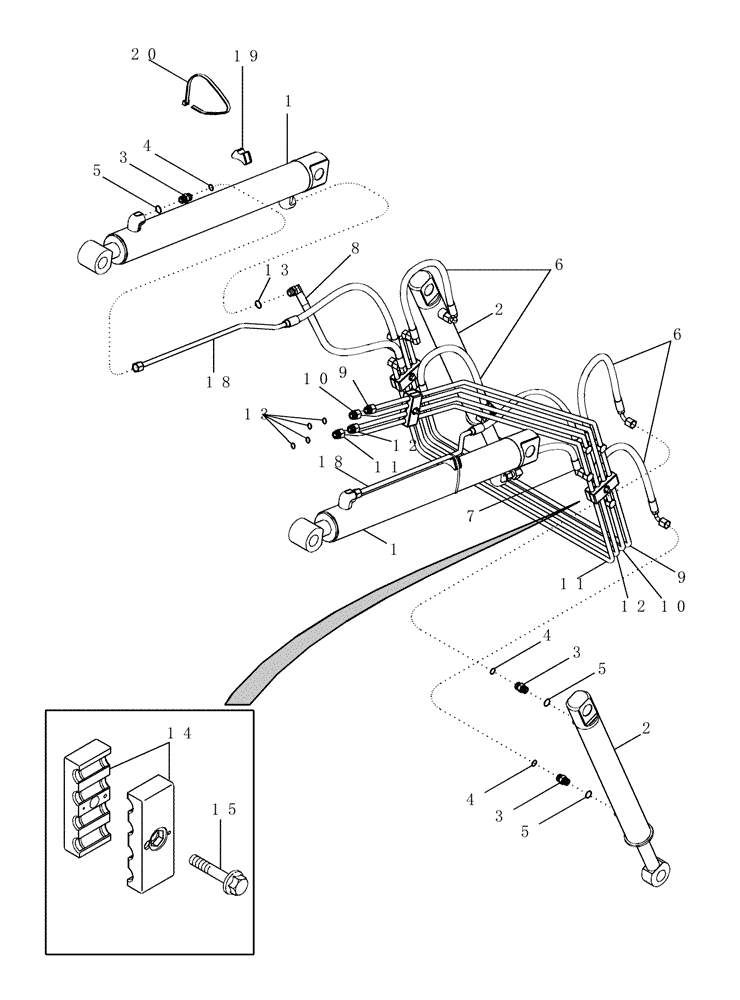 Схема запчастей Case IH LX152 - (08-01) - HYDRAULICS - LOADER FRAME - WITHOUT SELF-LEVEL (08) - HYDRAULICS