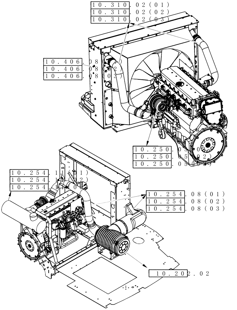 Схема запчастей Case IH 7120 - (10.000.00[01]) - SECTION INDEX - ENGINE, INTAKE & EXHAUST - 7120/7120(LA), 8120/8120(LA) (10) - ENGINE