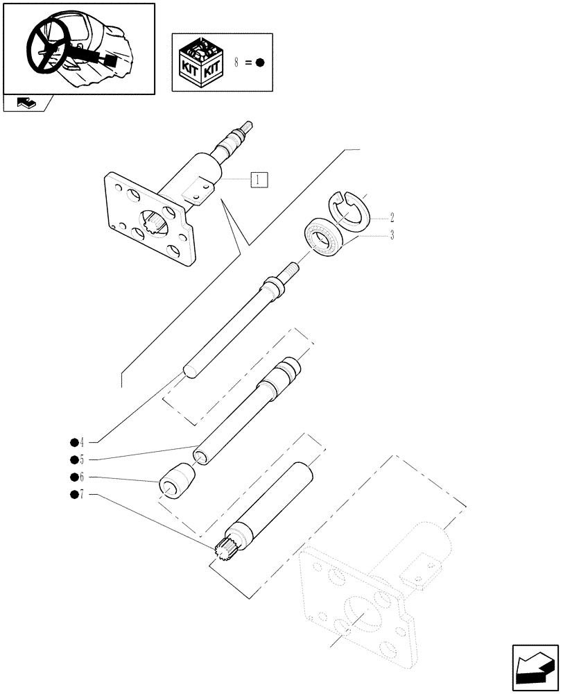 Схема запчастей Case IH FARMALL 105V - (1.92.63/ A) - STEERING COLUMN - BREAKDOWN (10) - OPERATORS PLATFORM/CAB