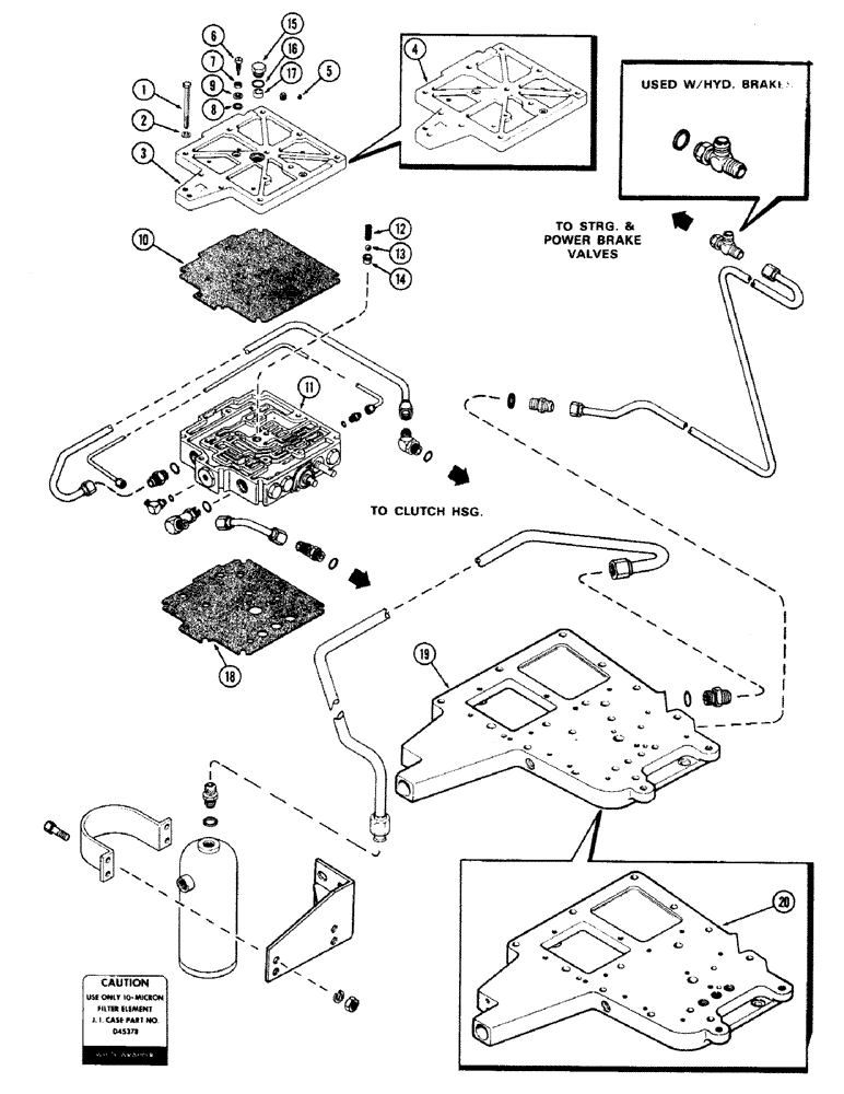 Схема запчастей Case IH 870 - (167A) - TRANSMISSION CONTROL VALVE, COVERS, GASKETS & TUBES, POWER SHIFT, USED PRIOR TO TRANS. S/N 2366001 (06) - POWER TRAIN