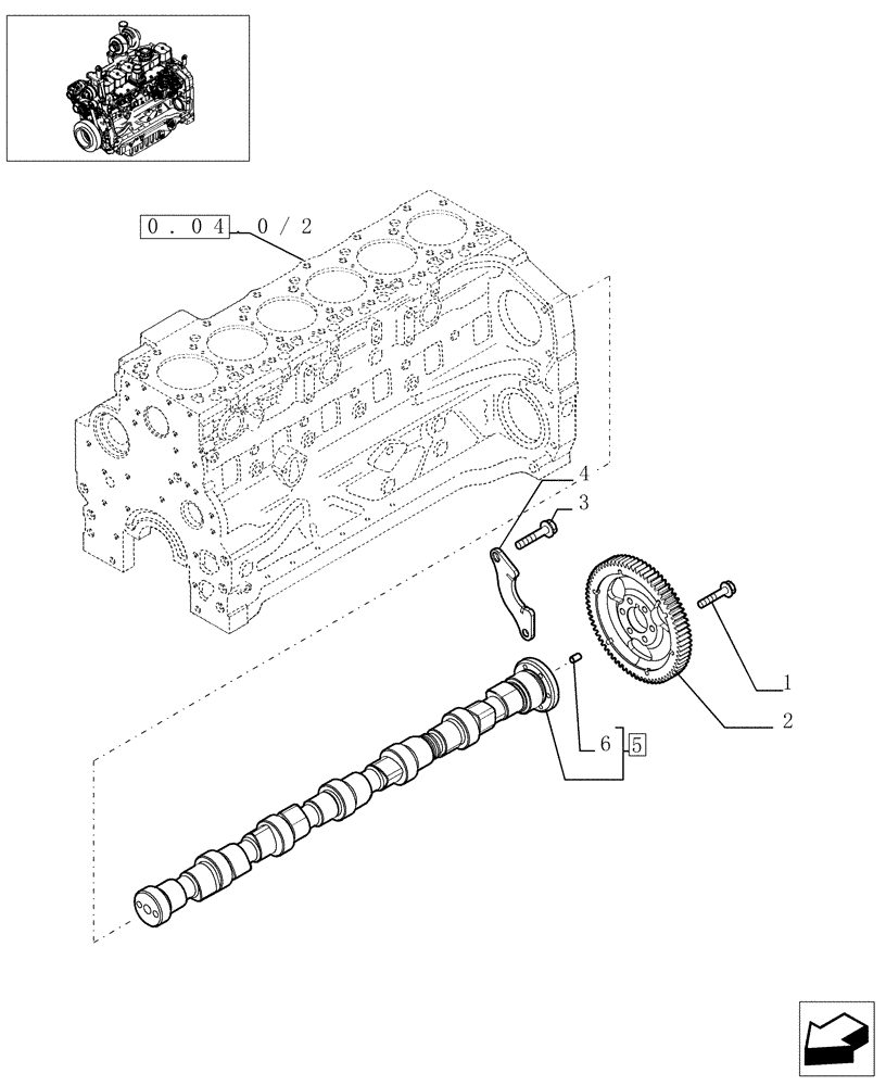 Схема запчастей Case IH MXU125 - (0.12.0/03) - CAMSHAFT - TIMING CONTROL (01) - ENGINE