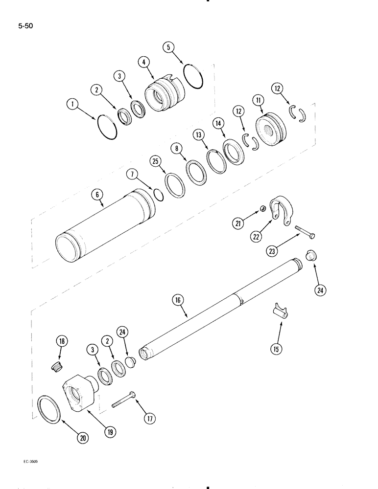 Схема запчастей Case IH 695 - (5-50) - MECHANICAL FRONT DRIVE ZF, STEERING CYLINDER APL-330 AXLE (05) - STEERING