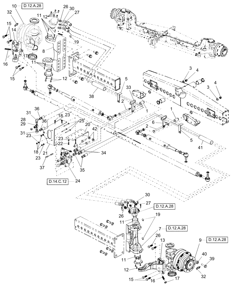 Схема запчастей Case IH AFX8010 - (D.12. A) - POWERED REAR AXLE D - Travel