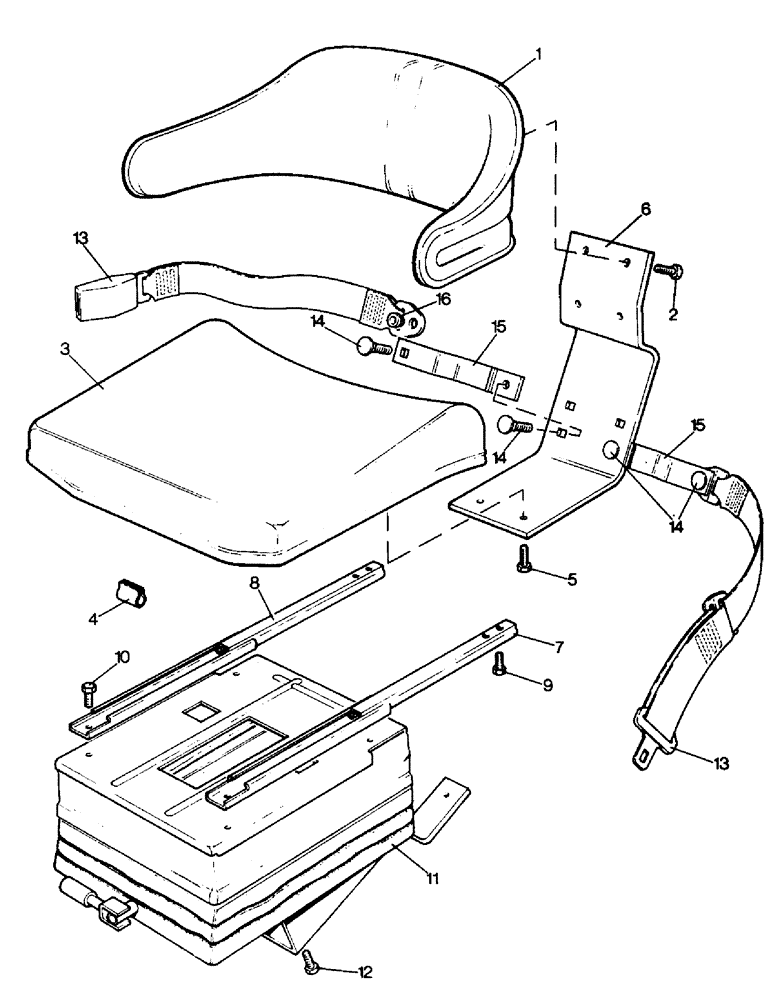 Схема запчастей Case IH 995 - (L06-1) - CHASSIS, ADJUSTABLE ARMCHAIR SEAT, 990Q, 995Q, 996Q, 990SK, 995SK, 996SK (12) - CHASSIS