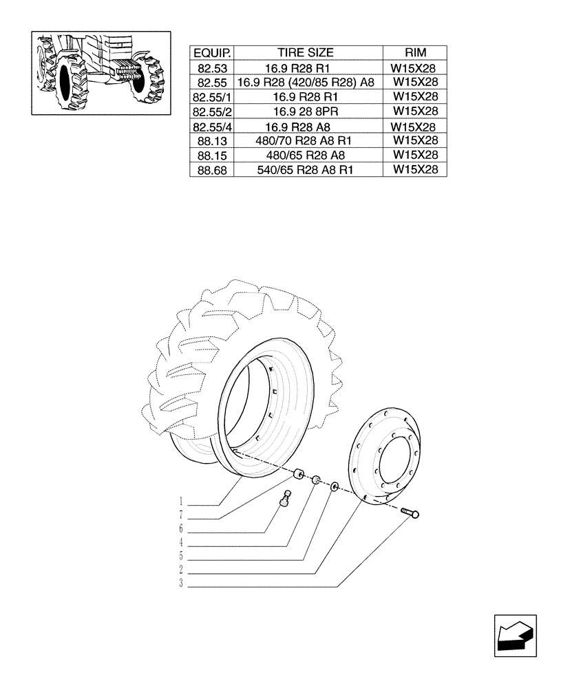 Схема запчастей Case IH MXM155 - (82.00[02]) - 4WD DRIVING WHEELS (11) - WHEELS/TRACKS