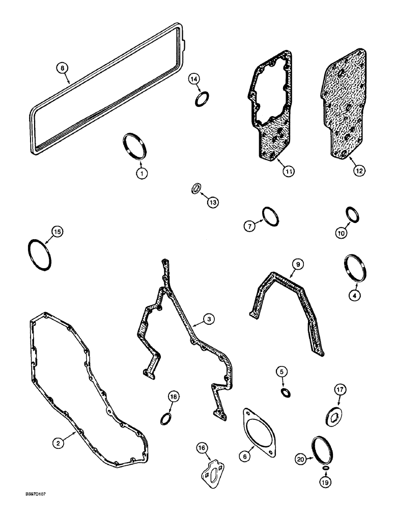 Схема запчастей Case IH 6591TA - (2-52) - GASKET KIT, 6T-590 AND 6TA-590 EMISSIONS CERTIFIED ENGINE, CYLINDER BLOCK 