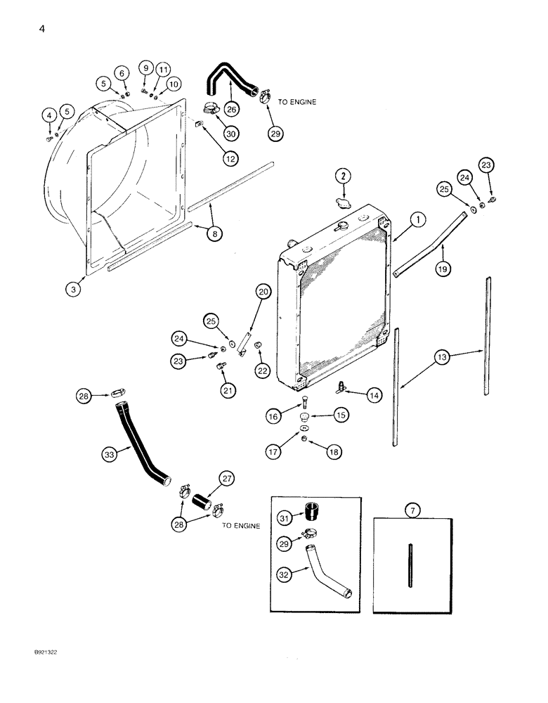 Схема запчастей Case IH 1640 - (04) - RADIATOR AND ATTACHING PARTS (10) - ENGINE