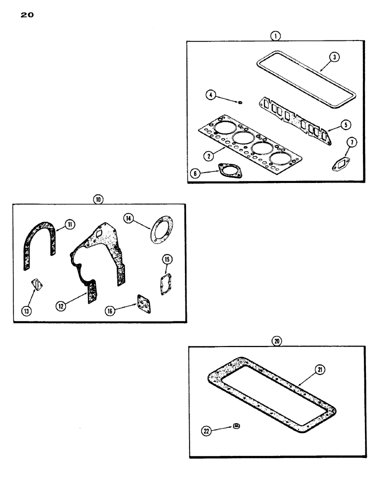 Схема запчастей Case IH 430 - (020) - ENGINE GASKET KITS, 430, 148B, SPARK IGNITION ENGINE (02) - ENGINE