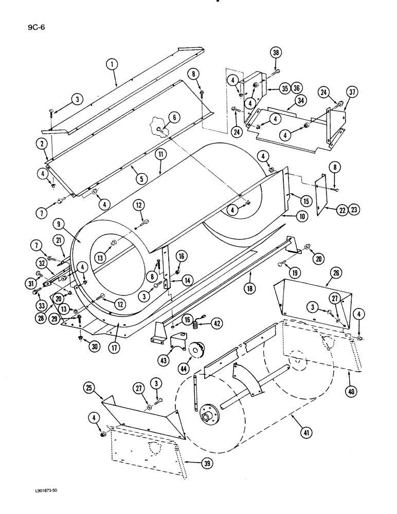 Схема запчастей Case IH 1620 - (9C-06) - CLEANING FAN SHIELDS (15) - BEATER & CLEANING FANS