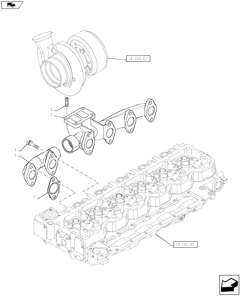 Схема запчастей Case IH PUMA 145 - (10.254.05[01]) - EXHAUST MANIFOLD (10) - ENGINE