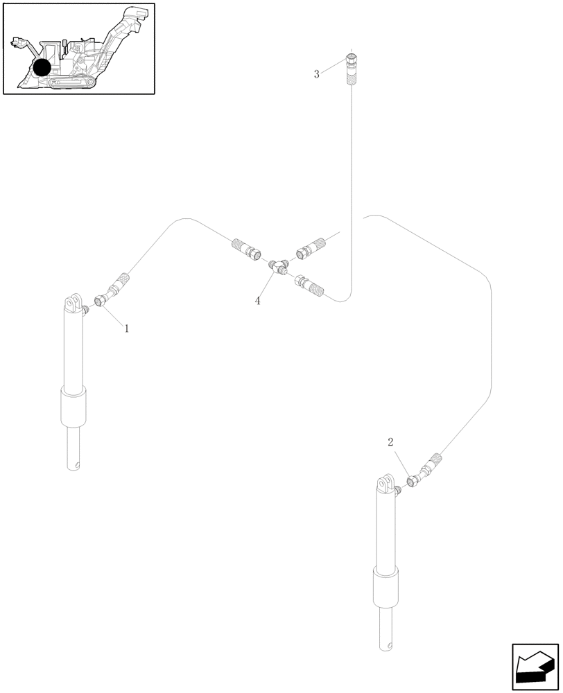 Схема запчастей Case IH A4000 - (B06.05[01]) - HYDRAULIC CIRCUIT (HEIGHT INDICATOR CYLINDERS) Hydraulic Components & Circuits