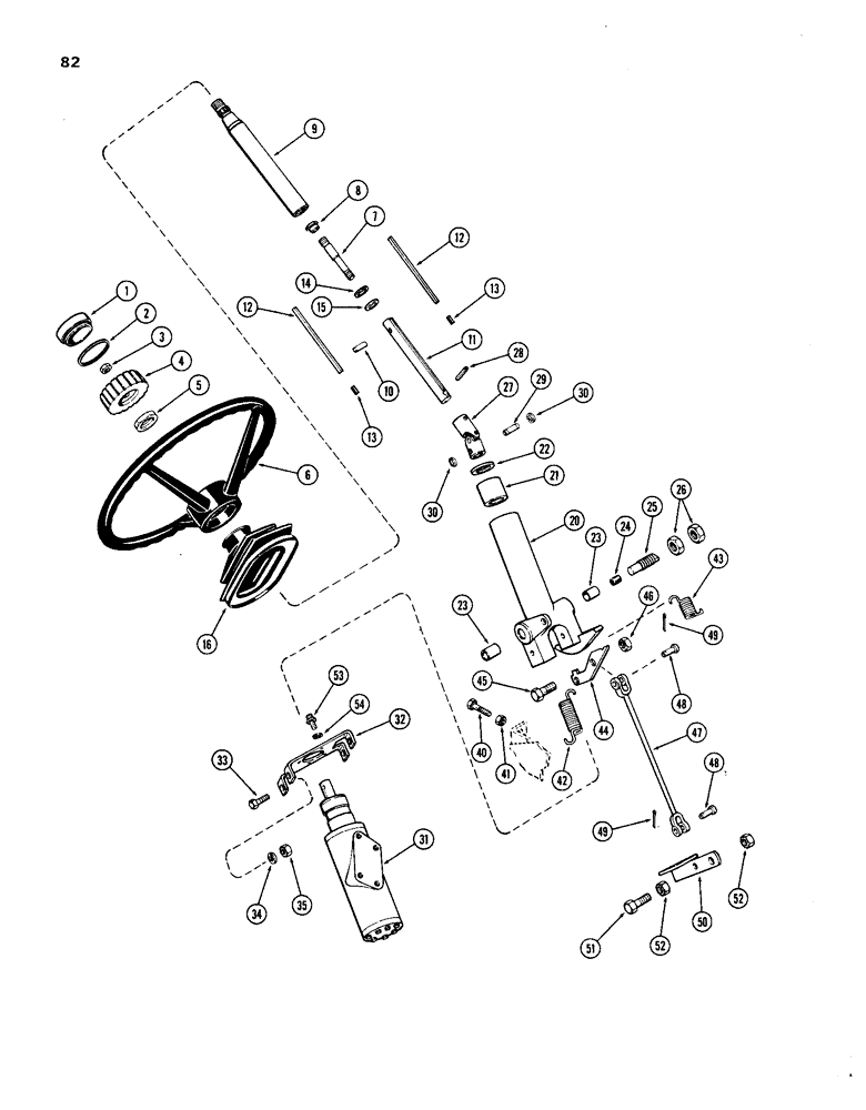 Схема запчастей Case IH 1270 - (082) - ADJUSTABLE STEERING COLUMN (05) - STEERING