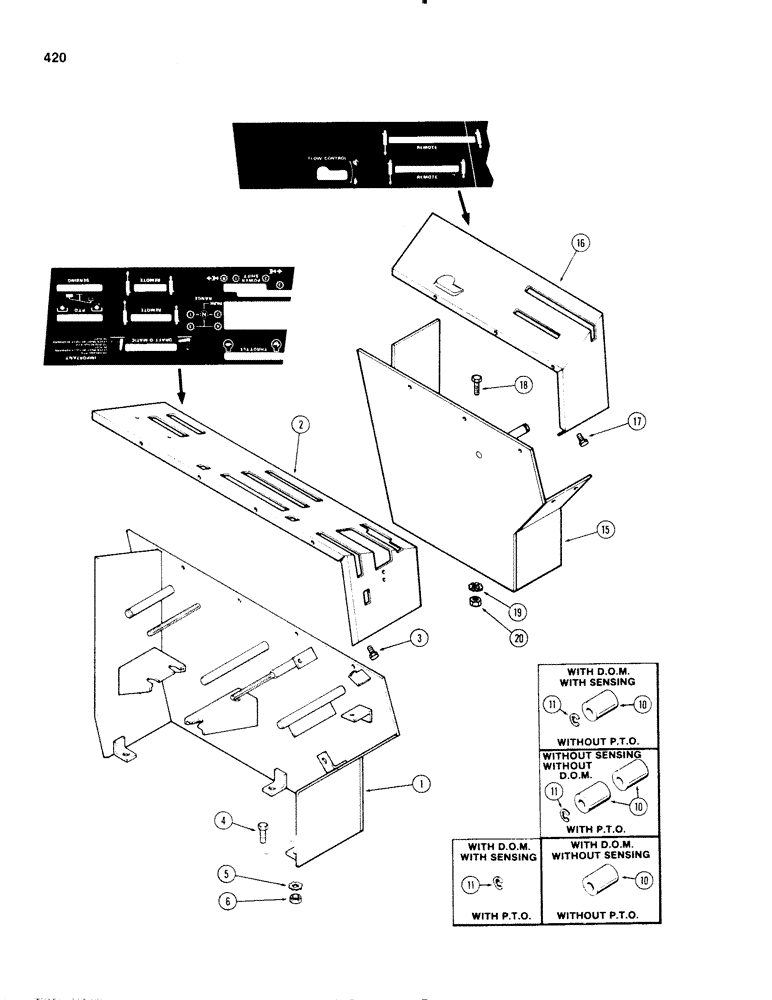 Схема запчастей Case IH 1270 - (422) - CONTROL CONSOLE, USED PRIOR TO P.I.N. 8797501 (09) - CHASSIS/ATTACHMENTS