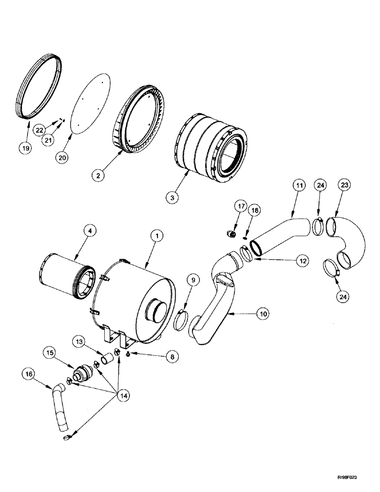 Схема запчастей Case IH MX220 - (2-010) - AIR INDUCTION SYSTEM (02) - ENGINE