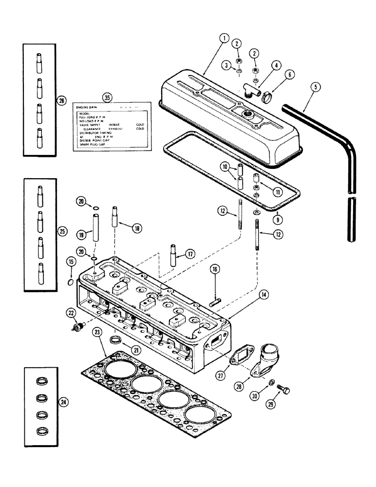 Схема запчастей Case IH M570 - (010) - CYLINDER HEAD ASSEMBLY, (159) SPARK IGNITION ENGINE (02) - ENGINE