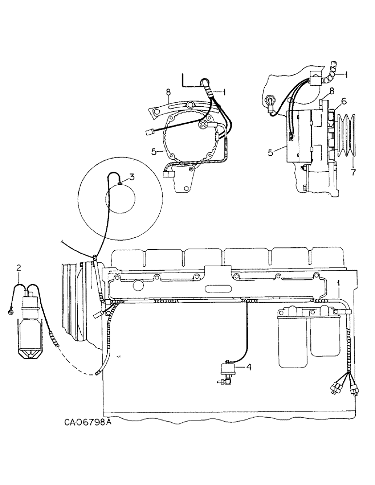 Схема запчастей Case IH 6588 - (08-08) - ELECTRICAL, ENGINE HARNESS AND ALTERNATOR (06) - ELECTRICAL