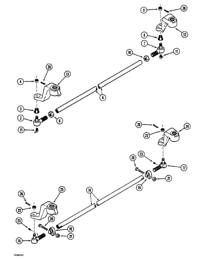 Схема запчастей Case IH 1660 - (5-18) - STEERING TIE RODS, NONADJUSTABLE AXLE (04) - STEERING