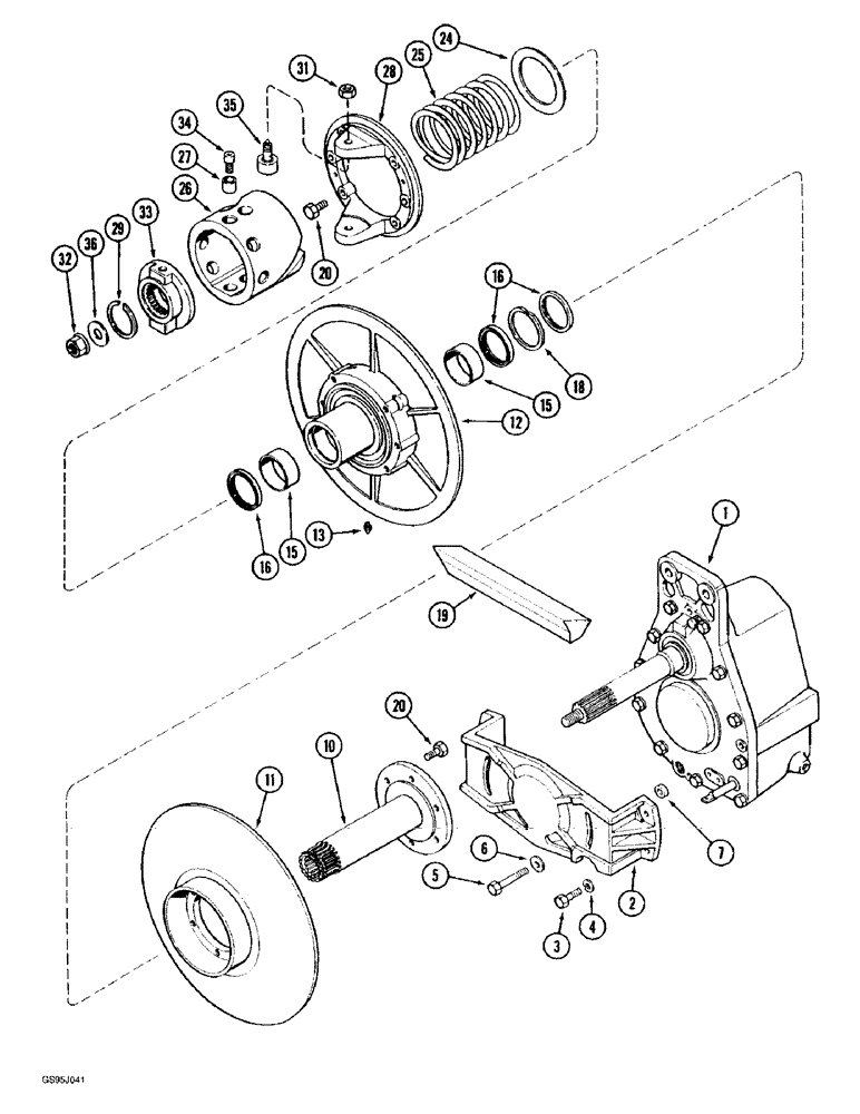 Схема запчастей Case IH 1682 - (9-028) - ROTOR DRIVE (09) - CHASSIS ATTACHMENTS