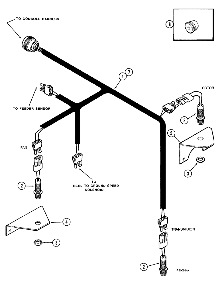 Схема запчастей Case IH 1680 - (4-16) - MONITOR HARNESS (06) - ELECTRICAL