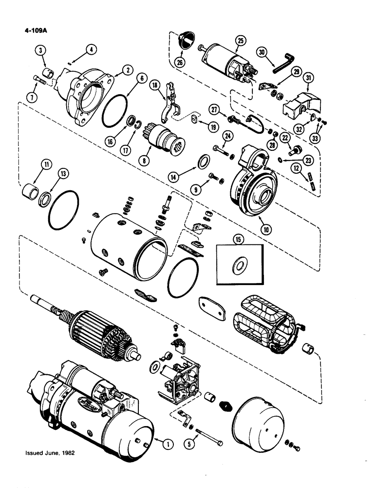 Схема запчастей Case IH 4490 - (4-109A) - A162469 STARTER ASSEMBLY, P.I.N. 8860931 AND AFTER (04) - ELECTRICAL SYSTEMS