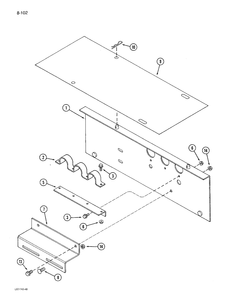 Схема запчастей Case IH 1680 - (8-102) - HYDRAULIC REEL DRIVE COUPLING MOUNTING, P.I.N. JJC0047301 THROUGH JJC0117059 (07) - HYDRAULICS