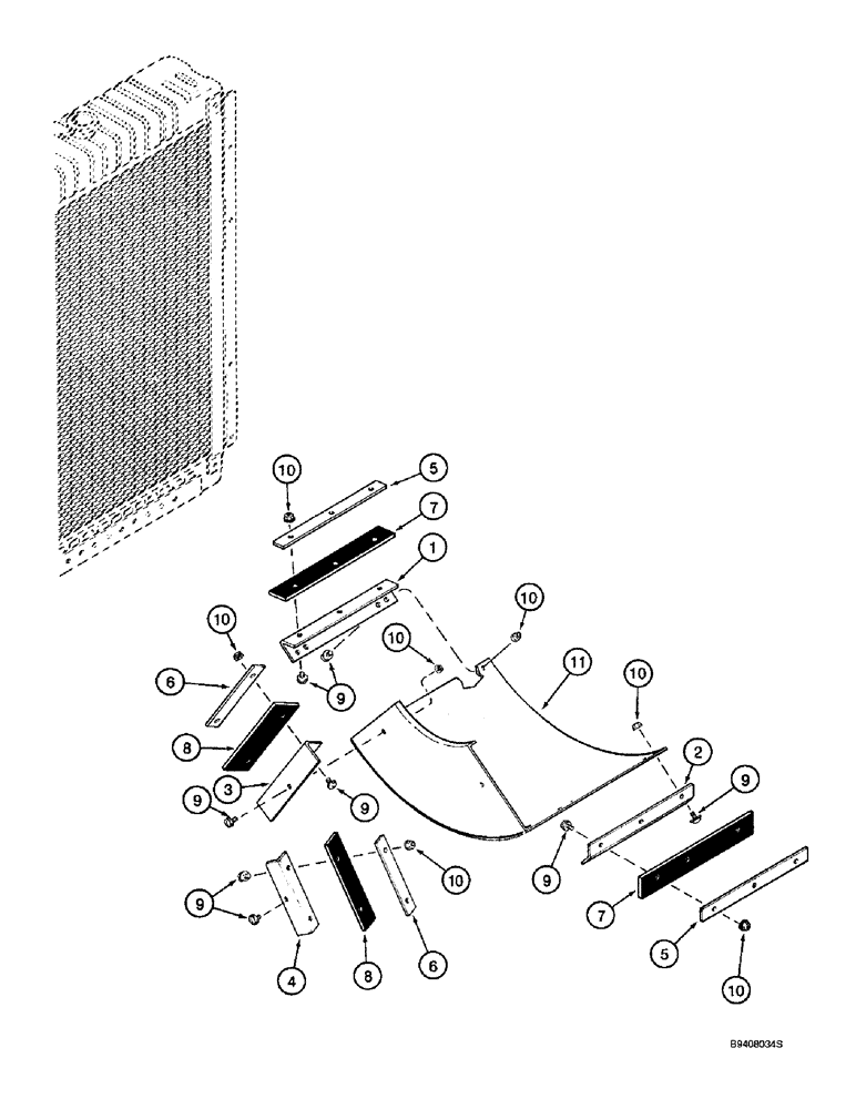 Схема запчастей Case IH 2188 - (2-04) - ROTARY AIR SCREEN BAFFLE SEALS (01) - ENGINE