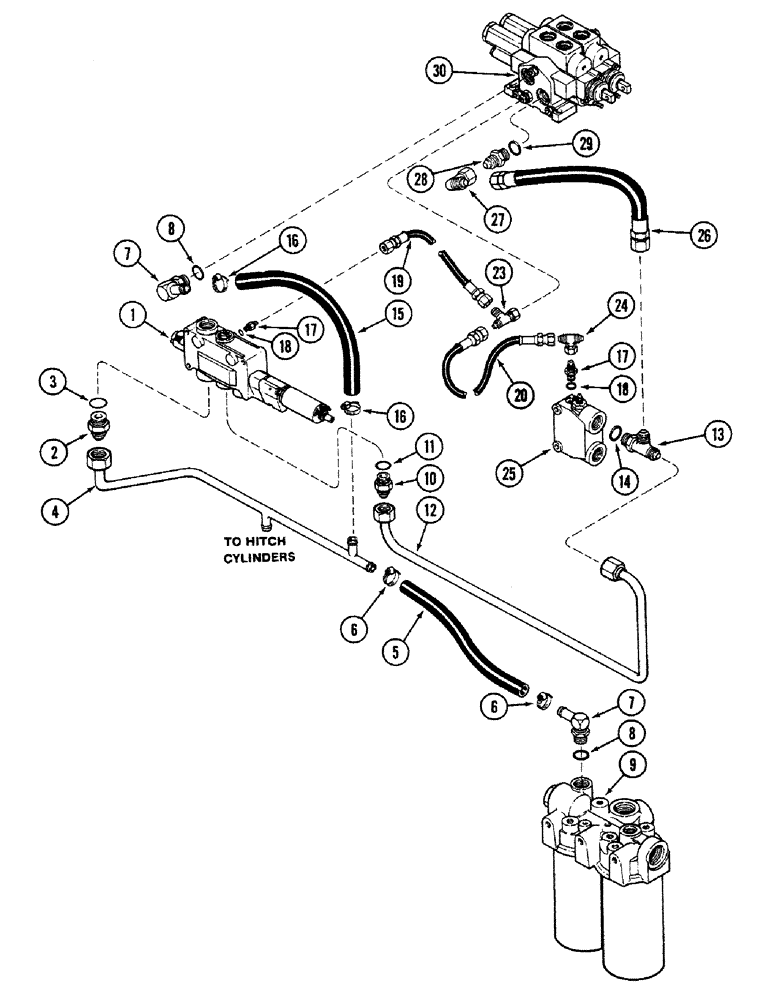 Схема запчастей Case IH 4694 - (8-326) - REMOTE HYDRAULIC SYSTEM, P.I.N. 8865320 AND AFTER (08) - HYDRAULICS