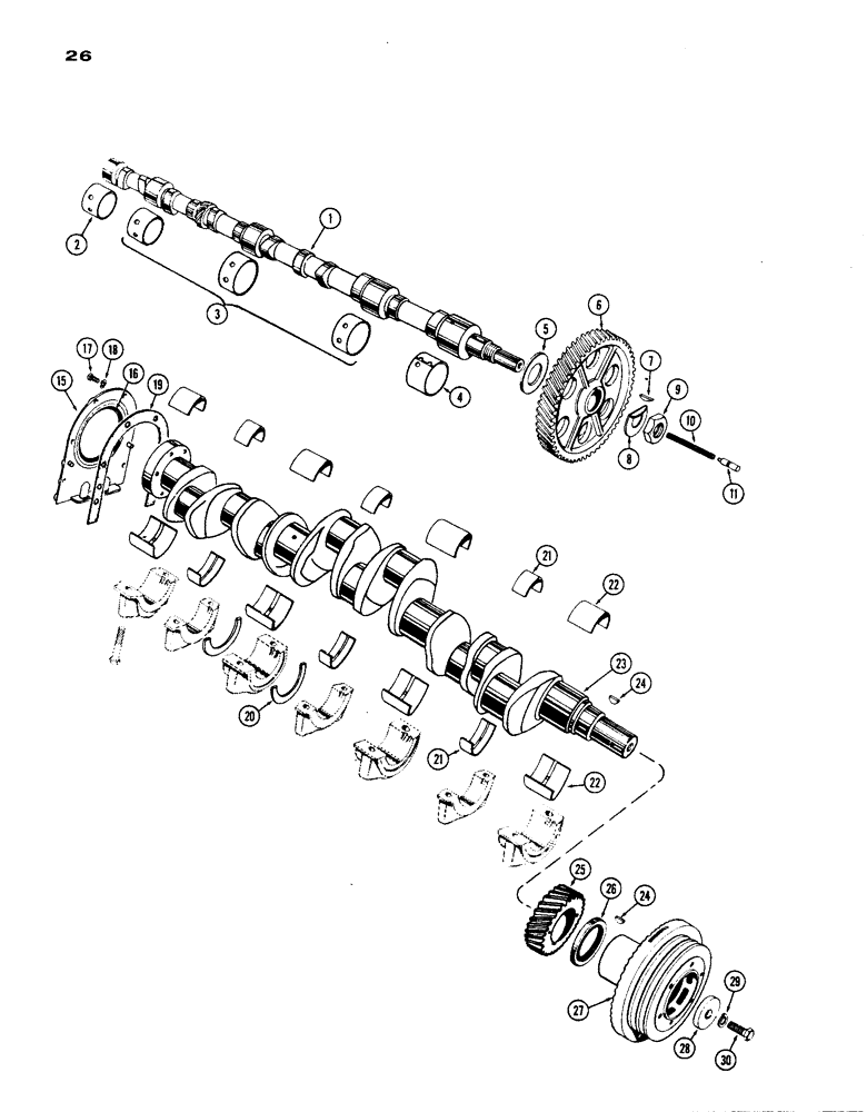 Схема запчастей Case IH 1200 - (026) - CAMSHAFT, (451) DIESEL ENGINE (02) - ENGINE