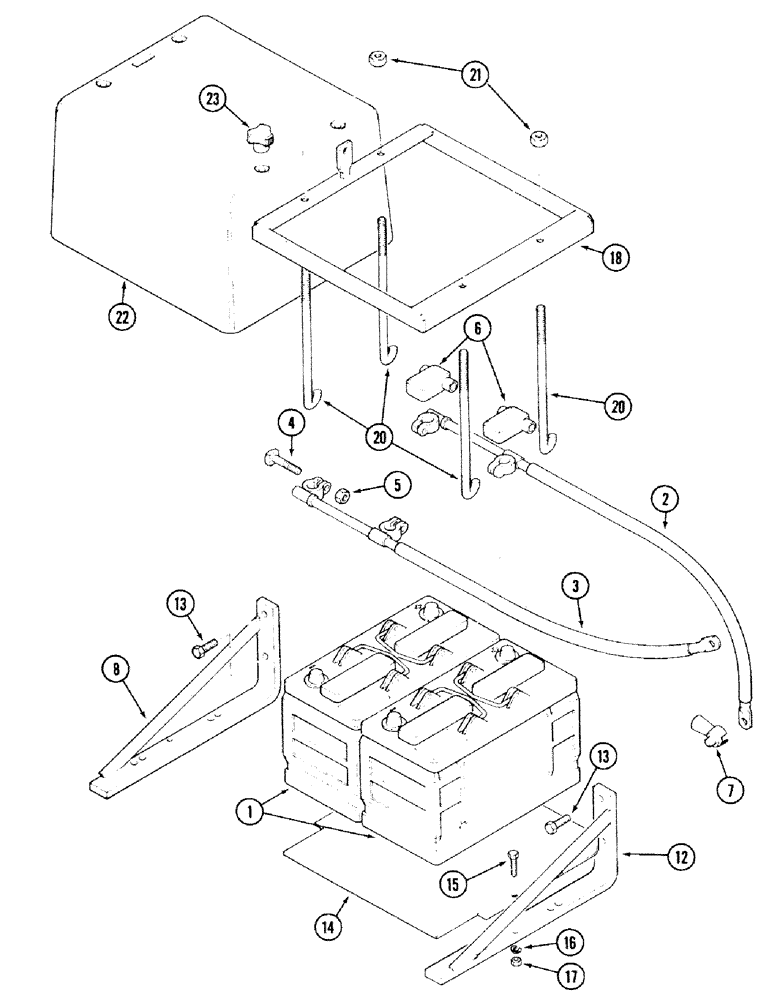 Схема запчастей Case IH 2594 - (4-34) - BATTERY, CABLES AND BATTERY BOX (04) - ELECTRICAL SYSTEMS