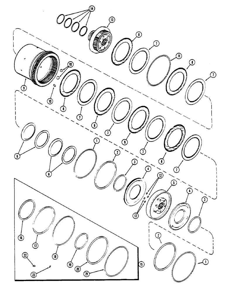 Схема запчастей Case IH 2670 - (218) - CLUTCH, (C-2) AND (C-3) CLUTCHES, USED BEFORE TRANSMISSION SERIAL NUMBER 10053441 (06) - POWER TRAIN