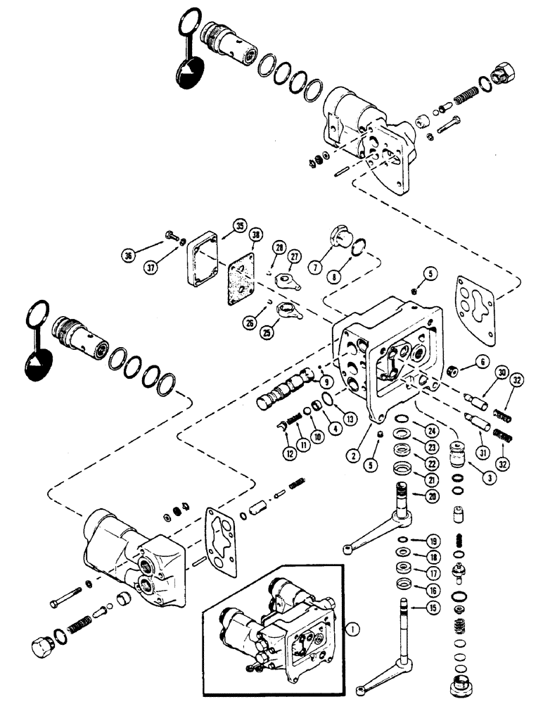 Схема запчастей Case IH 2670 - (350) - A141379 REMOTE HYDRAULIC VALVE, WITH RELIEF VALVE, USED TRACTOR SN 8763920 TO 8786558 (08) - HYDRAULICS