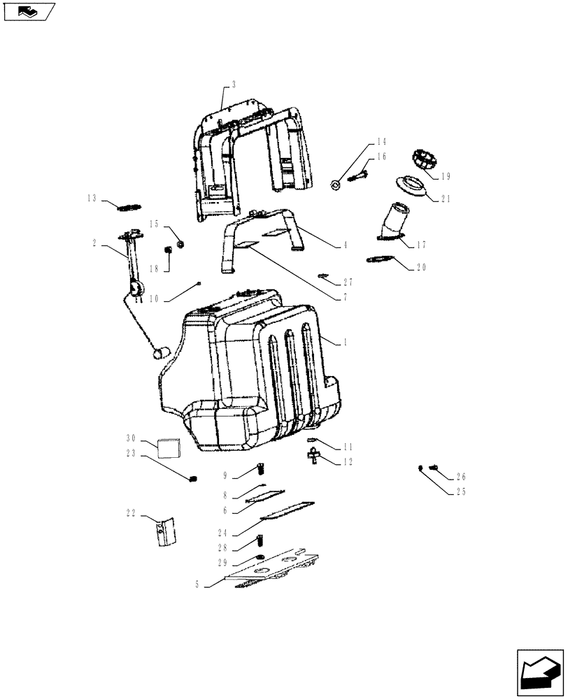 Схема запчастей Case IH FARMALL 55A - (10.216.01) - FUEL TANK (10) - ENGINE