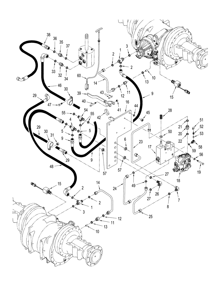 Схема запчастей Case IH STX450 - (07-11) - 500 SERIES AXLE - PARK BRAKE CIRCUIT, WITH DIFFERENTIAL LOCK, BSN JEE0102001, QUADTRAC TRACTOR (07) - BRAKES