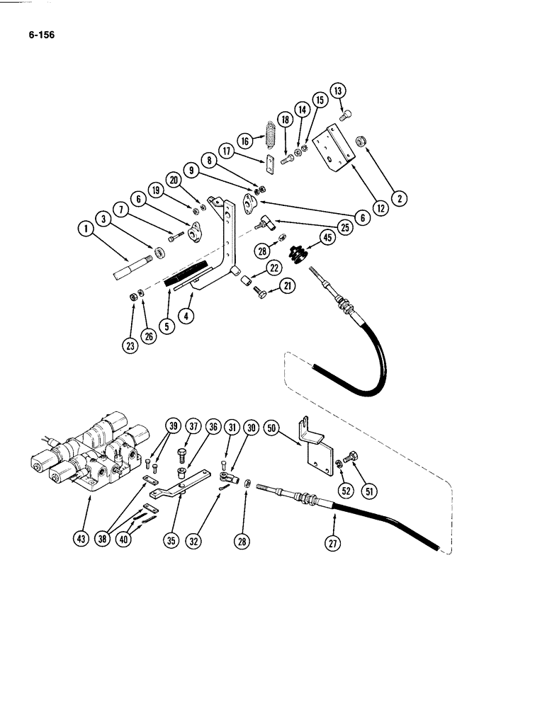 Схема запчастей Case IH 4494 - (6-156) - INCHING PEDAL AND LINKAGE (06) - POWER TRAIN