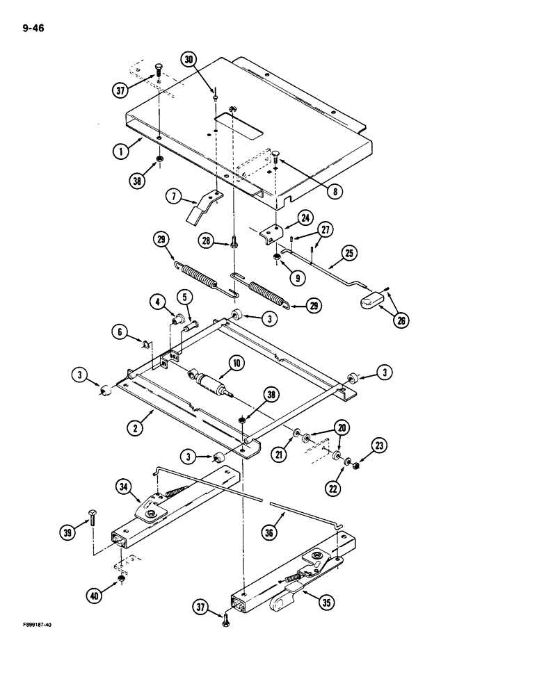 Схема запчастей Case IH 9110 - (9-46) - CLOTH SEAT, AIR RIDE SUSPENSION (09) - CHASSIS/ATTACHMENTS