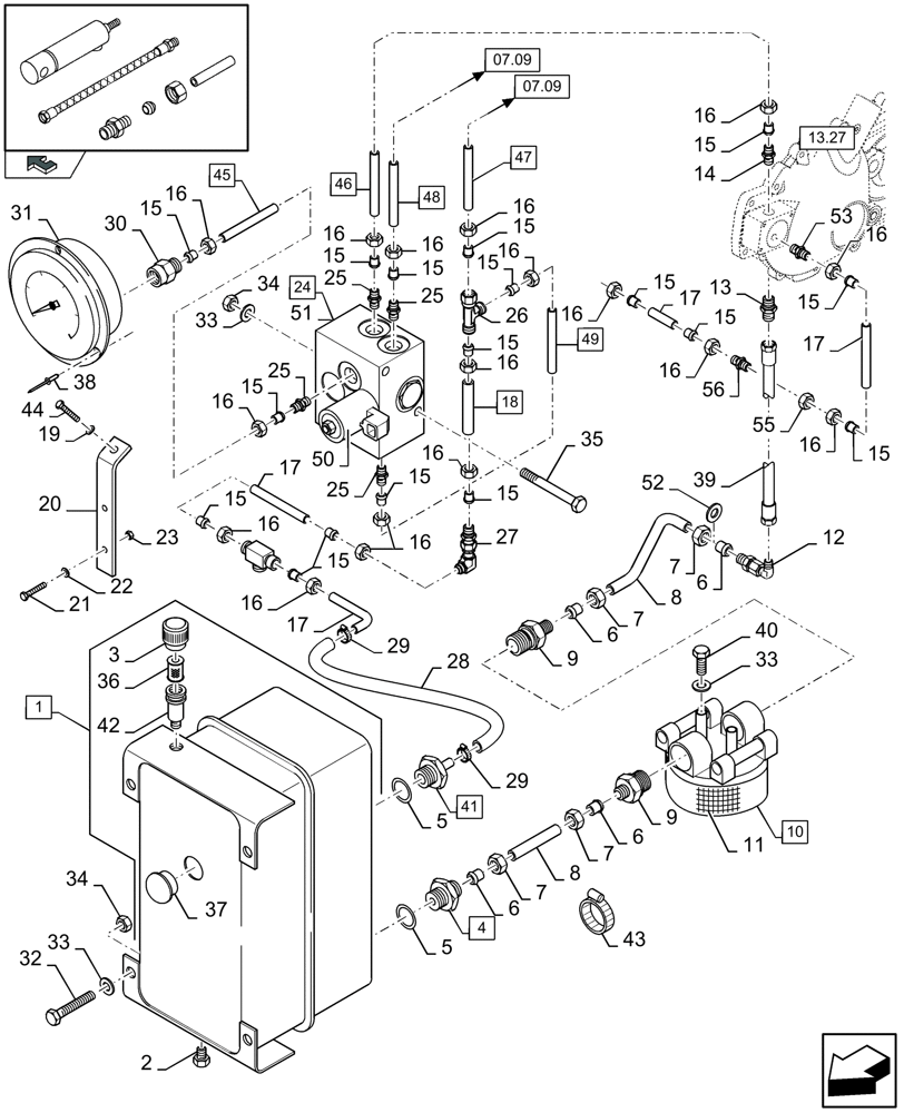 Схема запчастей Case IH LBX332P - (07.08[02]) - DENSITY PRESSER SYSTEM, FRONT - D480 (07) - HYDRAULIC SYSTEM