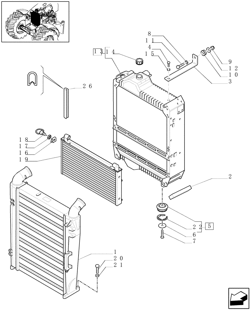 Схема запчастей Case IH MAXXUM 140 - (1.17.0/03) - RADIATOR, COOLING SYSTEM & RELATED PARTS - D5790 (02) - ENGINE EQUIPMENT