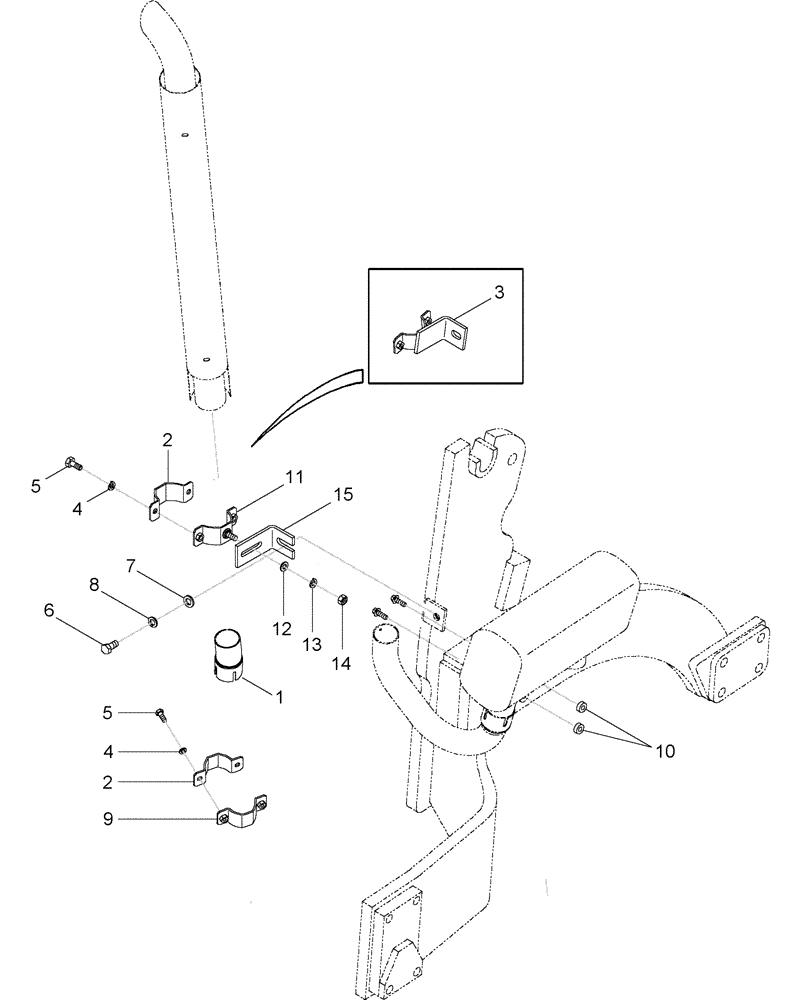 Схема запчастей Case IH LX132 - (09-20A) - EXHAUST KIT, JX95 TRACTOR, 50 MM, AFTER S/N HFJ012500 (09) - CHASSIS/ATTACHMENTS