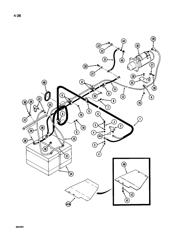 Схема запчастей Case IH 9240 - (4-036) - BATTERY AND CABLES, 9240 TRACTOR (04) - ELECTRICAL SYSTEMS