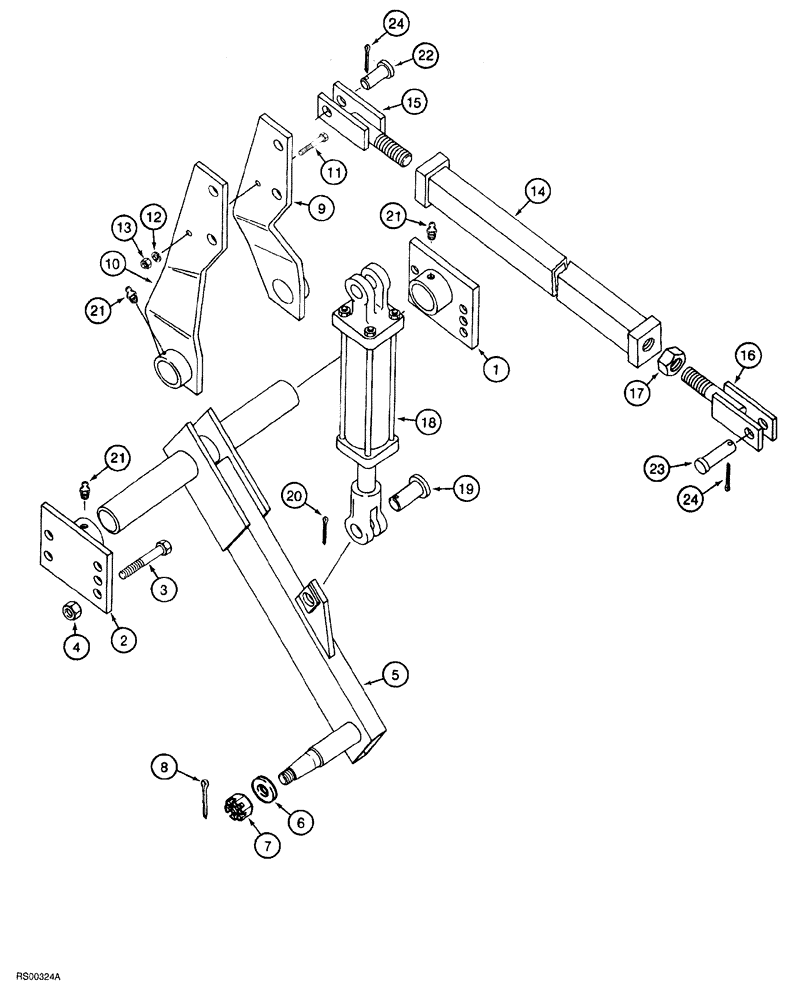 Схема запчастей Case IH 5700 - (9-076) - WING FRAME AXLE AND DEPTH CONTROL, NON LEVEL LIFT MODELS, DOUBLE FOLD SECONDARY WING, 45 FOOT WIDE (18) - MISCELLANEOUS