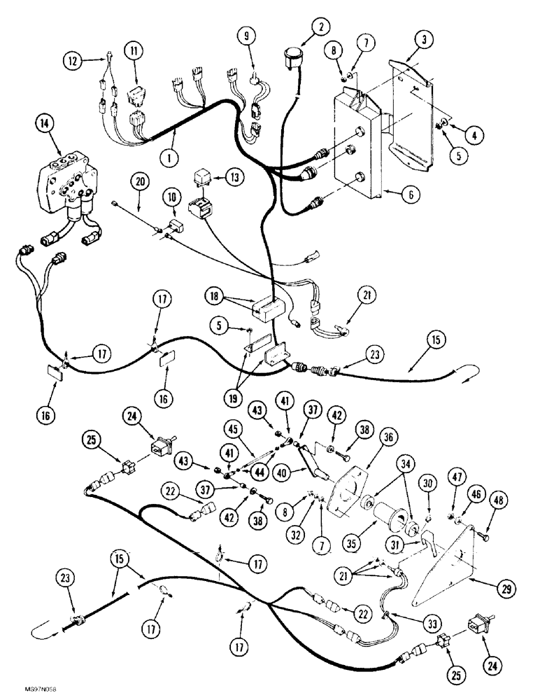 Схема запчастей Case IH 9350 - (4-74) - THREE POINT HITCH HARNESSES, P.I.N. JEE0069665 AND AFTER (04) - ELECTRICAL SYSTEMS