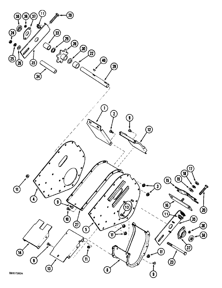 Схема запчастей Case IH 1688 - (9D-24) - TAILINGS ELEVATOR, HEAD (16) - GRAIN ELEVATORS & AUGERS