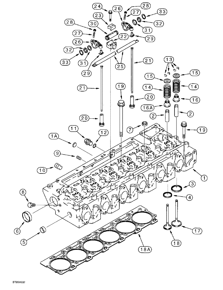 Схема запчастей Case IH 9310 - (2-050) - CYLINDER HEAD & VALVE MECHANISM, 6T-830/6TA-830 EMISSIONS CERTIFIED ENGINE, S/N JEE0036501 & AFTER (02) - ENGINE