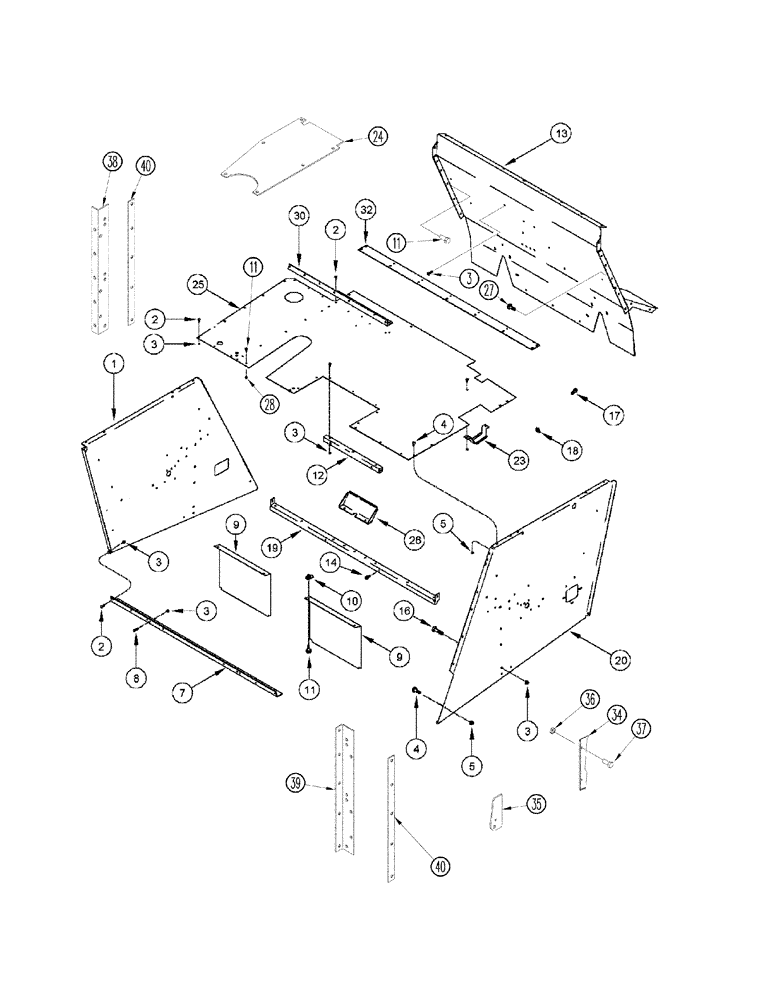 Схема запчастей Case IH 2344 - (09H-04[02]) - SEPARATOR - HOOD ASN JJC0174450 (12) - CHASSIS