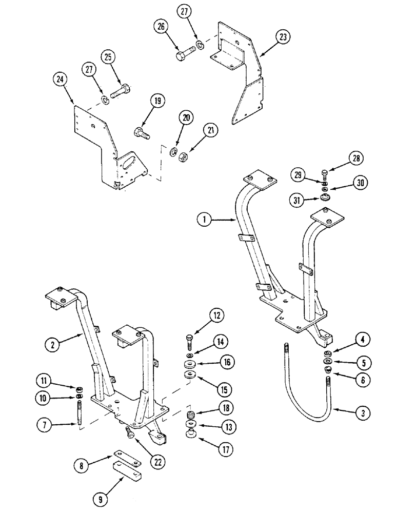 Схема запчастей Case IH 1294 - (9-310) - SUPPORTS - REINFORCED REAR FENDERS, TRACTORS WITH CAB (09) - CHASSIS/ATTACHMENTS