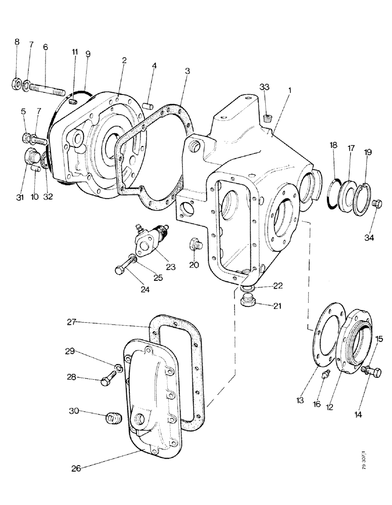 Схема запчастей Case IH 1490 - (E02-1) - CASE AND COVERS FOR FINAL DRIVES, TRACTORS WITH DISC BRAKES (05) - REAR AXLE