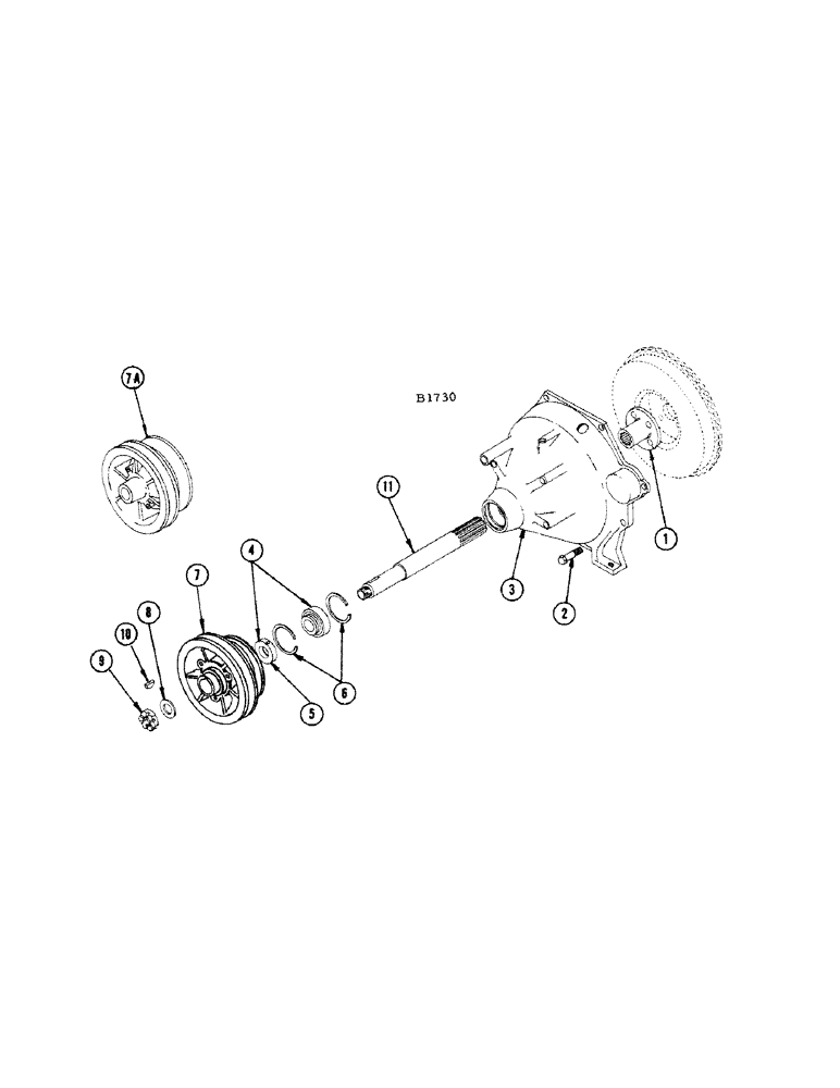 Схема запчастей Case IH 660 - (258) - ENGINE OUTPUT SHAFT AND HOUSING 